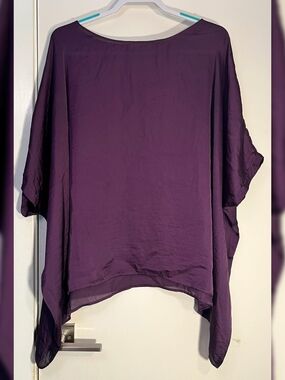 Relaxed Sheer Purple Tunic Blouse for Women